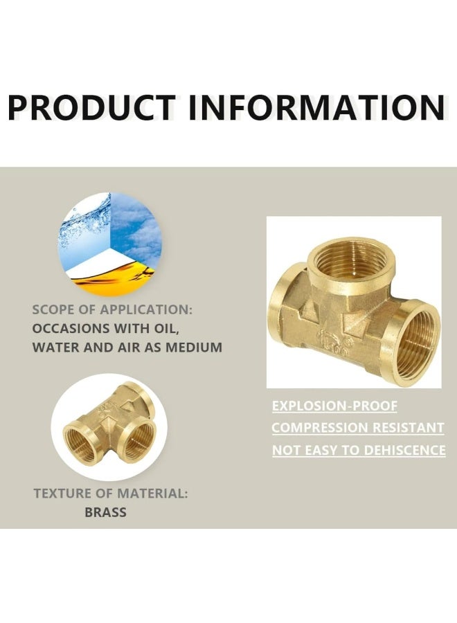 Royal Apex 2Pcs Set Brass Multi Purpose Hose Fittings With Bsp Thread For Plumbing Gas Hot Water Pipe Connector Pneumatic Etc Female Tee 1 Inch - Image 3