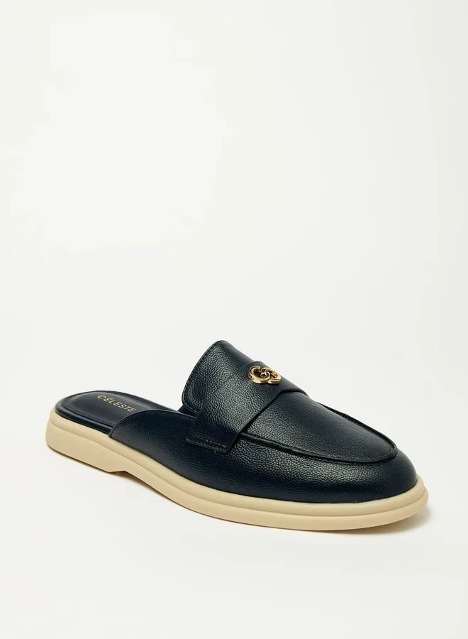 سيليست Women's Slip-On Mules with Metal Accent