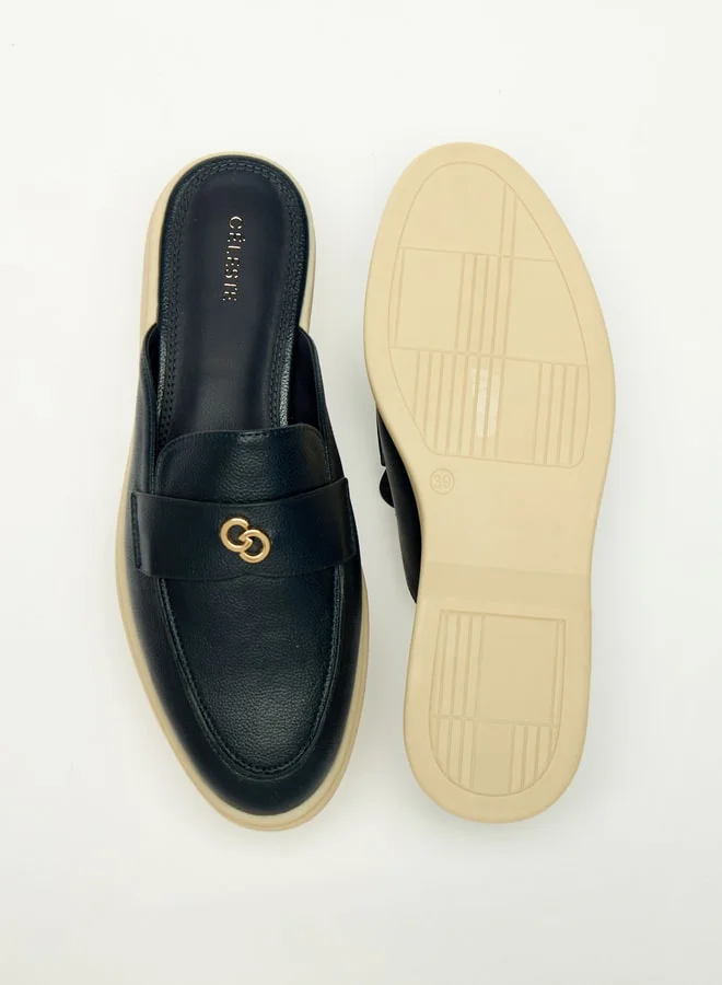 سيليست Women's Slip-On Mules with Metal Accent