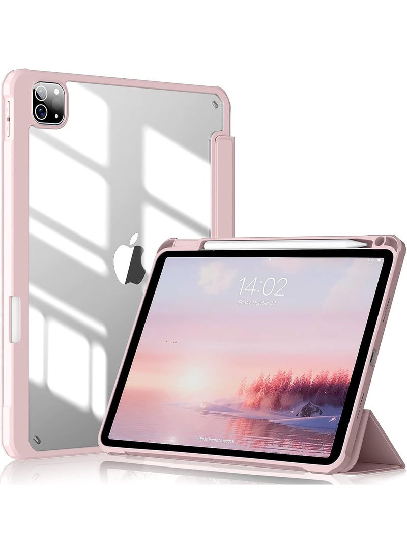 Rock Pow Case for iPad Pro 12.9 Inch (6th/5th/4th/3rd Generation 2022/2021/2020/2018) Pencil Holder Auto Sleep/Wake Camera Protection Transparent Shockproof Back Cover - Image 1