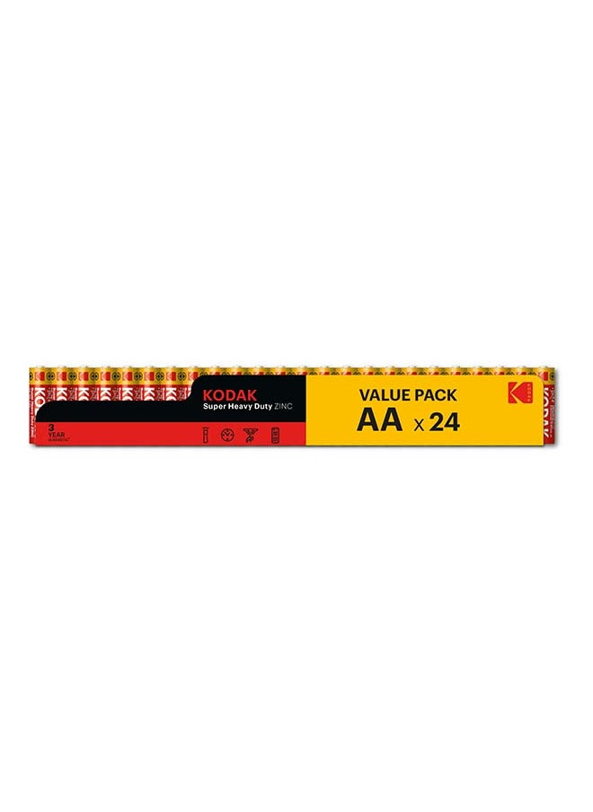 Kodak KODAK Super Heavy Duty | AA Batteries | Double A | Disposable Household | Carbon Zinc | 1.5V | 24 Value Pack  - Image 1