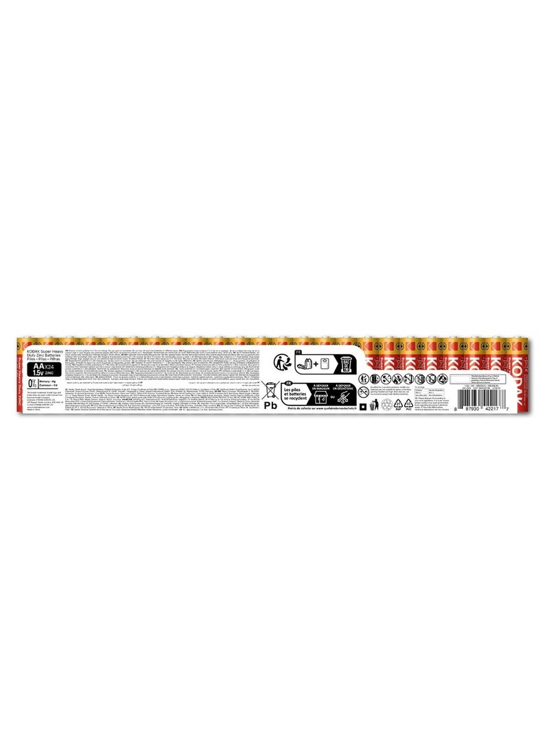 Kodak KODAK Super Heavy Duty | AA Batteries | Double A | Disposable Household | Carbon Zinc | 1.5V | 24 Value Pack  - Image 2