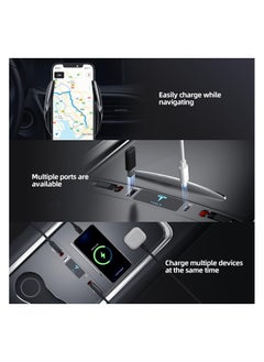 SYOSI Tesla USB Hub, Retractable Hub Docking Station with Fast Charging Cable Multi Port, Center Console Interior Accessorie, Tesla Accessories Docking Station for 2021 2022 2023 Tesla Model 3 Model Y  - Image 3