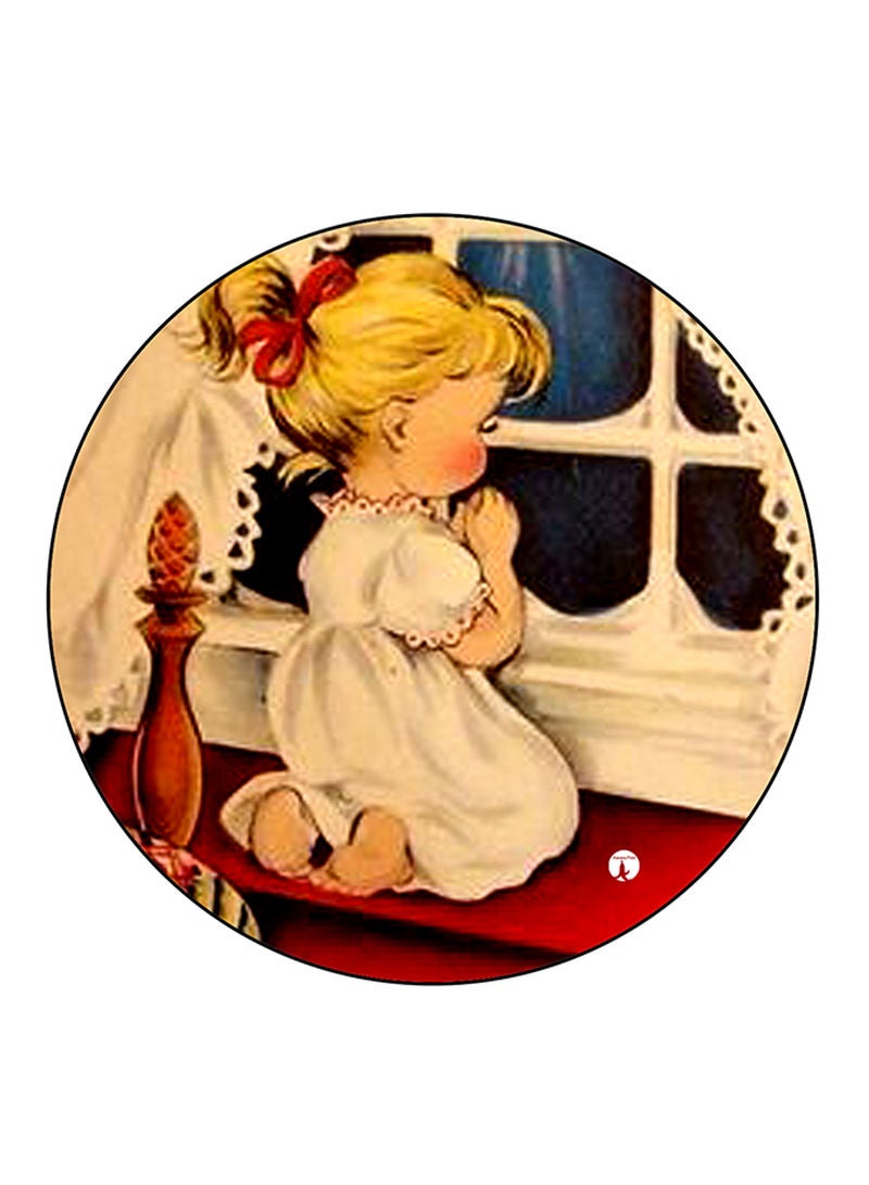 RKN Vintage Art Printed Fridge Magnet  Round  Multicolour - Image 1