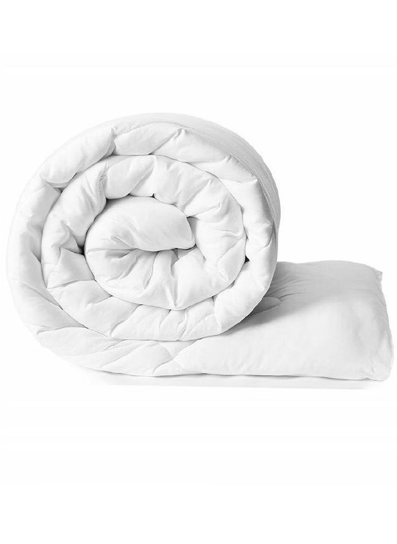 Blueberry - Single Size Plain Duvet  Cotton White 150x200cm - Image 1