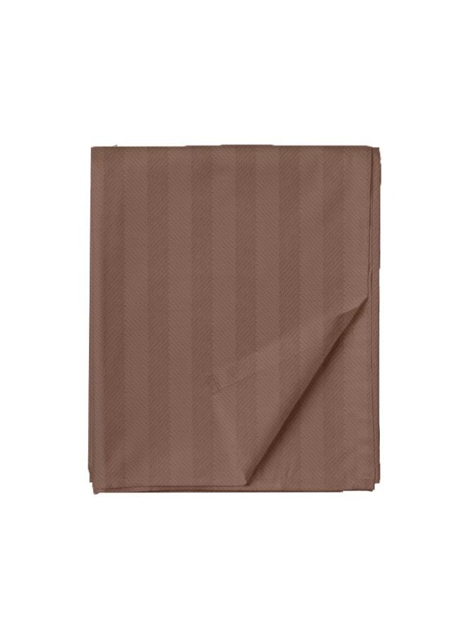 BYFT Tulip (Brown) Queen Size Flat Sheet and Pillow Covers with 1cm Satin Stripe (Set of 3Pcs) Cotton, Soft and Luxurious Hotel Quality Bed linen-300TC - Image 2