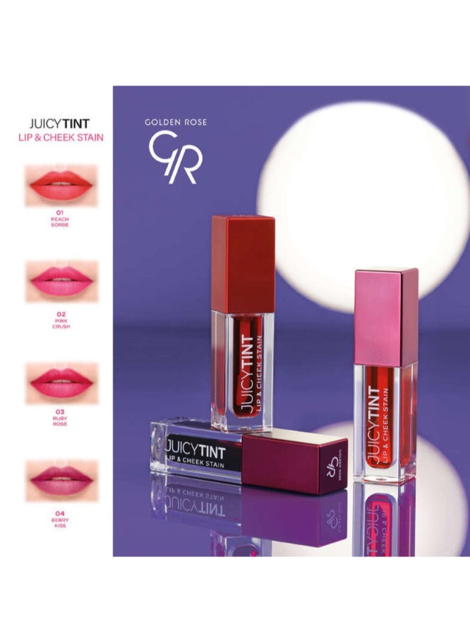 Golden Rose Juicy Tint Lip & Cheek Stain No:04 Berry Kiss - Image 4