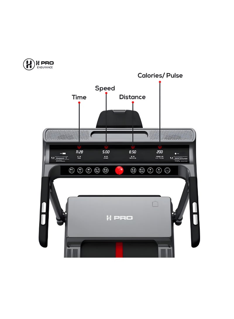 H PRO HM Sports HM796 Foldable Treadmill | 4 HP Smart Motor| Compact Running Machine with LED Display for Home and Office Use - Image 3