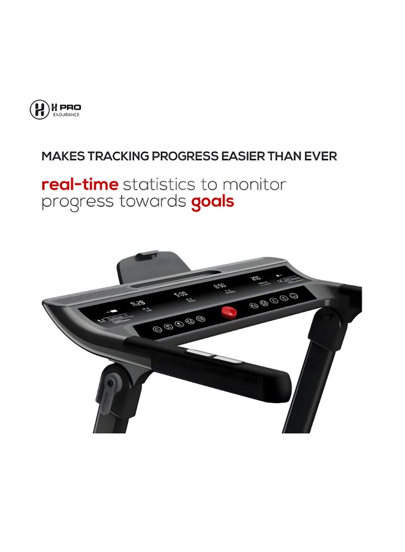 H PRO HM Sports HM796 Foldable Treadmill | 4 HP Smart Motor| Compact Running Machine with LED Display for Home and Office Use - Image 4