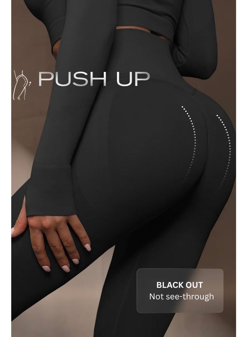 Women's High Waist Tummy Control Yoga Pants Stretchy Push Up Slim Fit Leggings Breathable Non See Through Activewear Comfortable Fitness Wear for All Seasons - Image 4