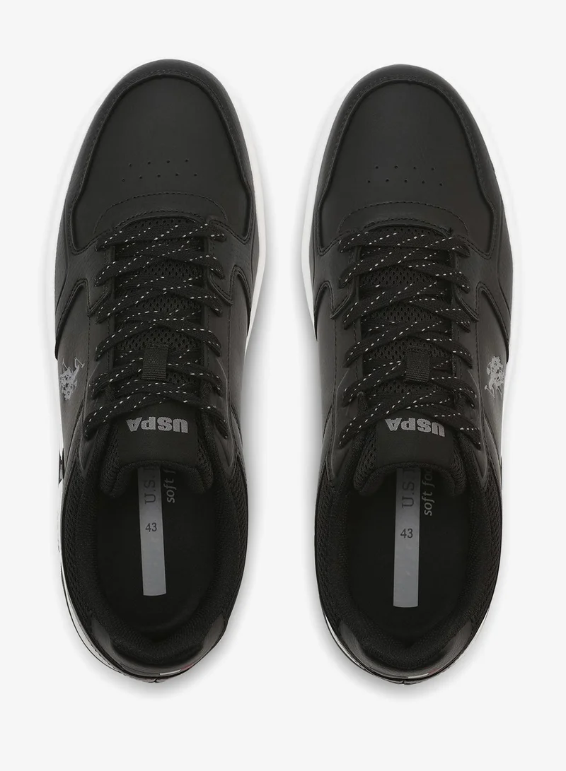 U.S. Polo Assn. 6M HARLEY GLB 6FX MEN OD_BLACK Harley Men's Canvas Lightweight Comfortable Casual Walking Sneakers - Black for Men | Best Price UAE
