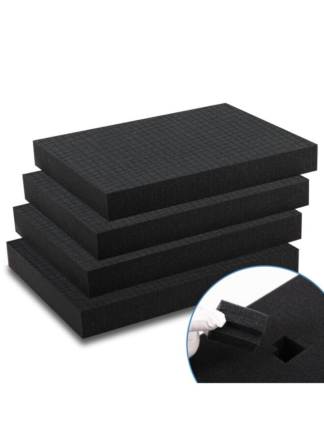Pick and Pluck Foam Inserts, Pre-cubed Pick Apart Sheets for Crafts Toolbox Game Box Camera Cases Drawer Storage (4Pcs 16 x 12 x 2 Inch) - Image 1