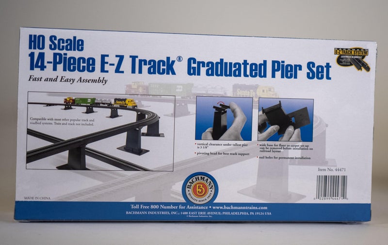 Bachmann Trains 14 PC. E-Z TRACK GRADUATED PIER SET - HO Scale - Image 3