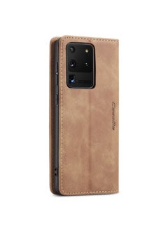 CaseMe CaseMe Samsung Galaxy S20 Ultra Case Wallet, for Samsung Galaxy S20 Ultra Wallet Case Book Folding Flip Folio Case with Magnetic Kickstand Card Slots Protective Cover - Brown  - Image 2