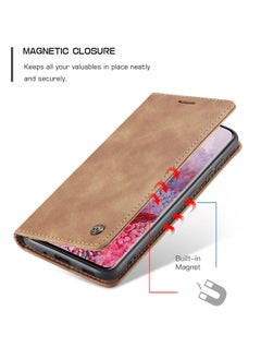 CaseMe CaseMe Samsung Galaxy S20 Ultra Case Wallet, for Samsung Galaxy S20 Ultra Wallet Case Book Folding Flip Folio Case with Magnetic Kickstand Card Slots Protective Cover - Brown  - Image 5