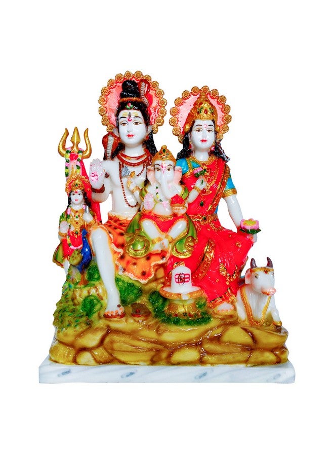 FABZONE Marble Dust Lord Shiv Parivar | Shiv Family Idol, Multicolor, 15 Inches, 1 Piece - Image 1