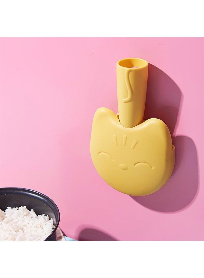 مجموعة ملاعق أرز غير لاصقة من Cat Claw، مغرفة أرز، ملاعق أرز منزلية مع حامل وعلبة ملاعق - Image 1