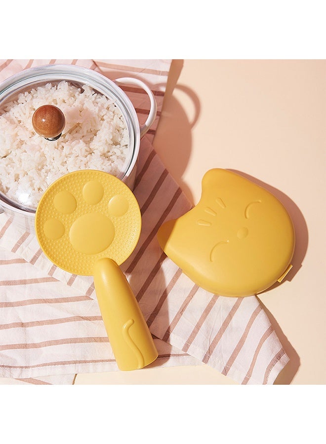 مجموعة ملاعق أرز غير لاصقة من Cat Claw، مغرفة أرز، ملاعق أرز منزلية مع حامل وعلبة ملاعق - Image 3