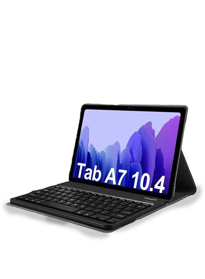NIBEMINENT PU Leather Stand Cover With Wireless Keyboard For Galaxy Tab A7 Black  - Image 1