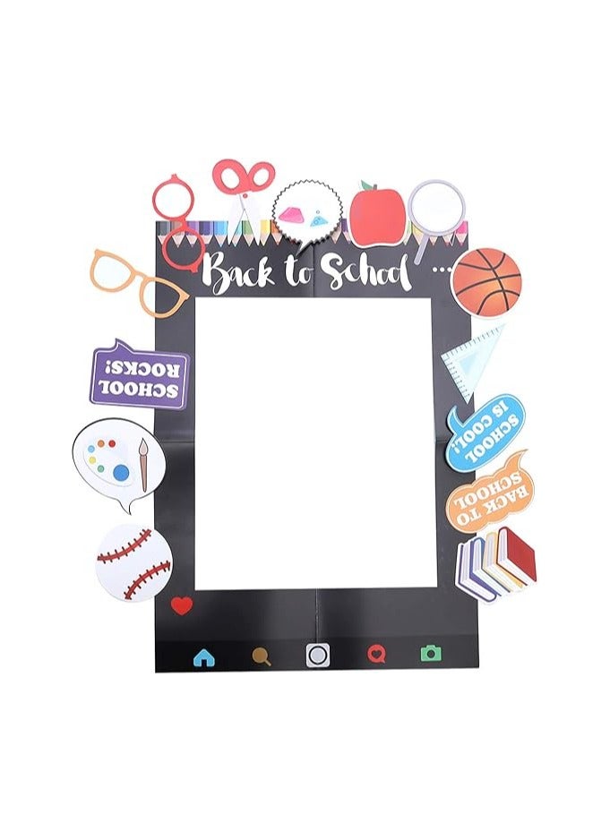 Back to School Party Photo Booth Props School Welcome Party Photo Booth Picture Frame Fun Posing Sign First Day of School Party Decoration Supplies for Kids Preschool Kindergarten - Image 2