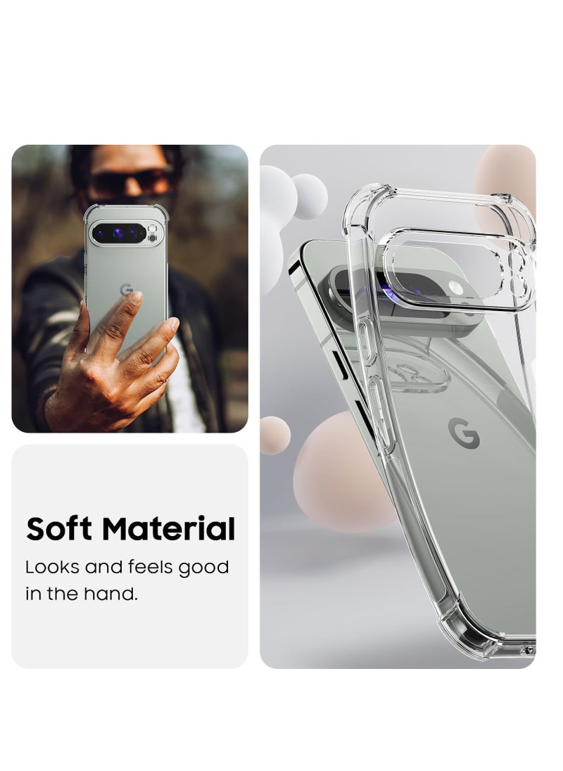 Clear Case Compatible with Google Pixel 9 Pro XL, Soft Skin TPU Protective Case Cover, Shockproof Cover Protector - Transparent  - Image 4