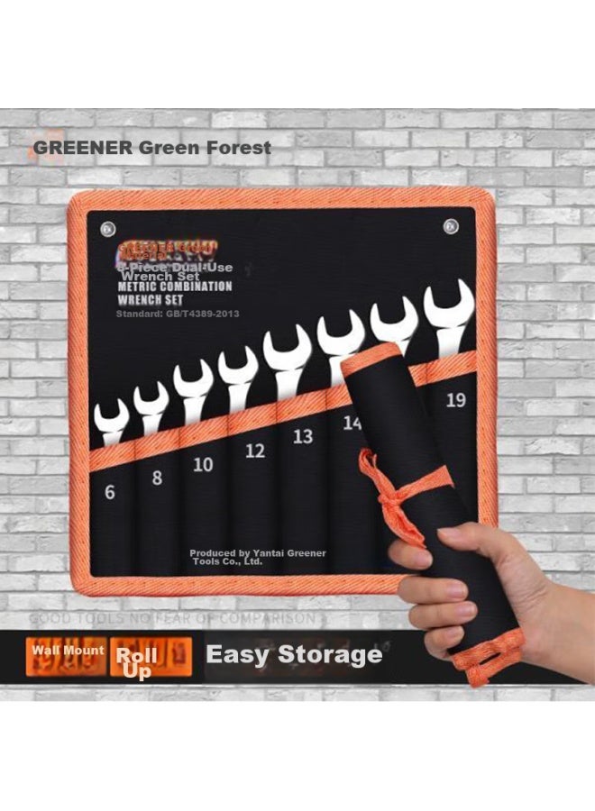 Greener Open-end Plum Blossom Wrench Set 6-14mm 7-piece Dual-use Wrench, Labor-saving, Quick, For Auto Repair And Mechanical Maintenance Tools - Image 4