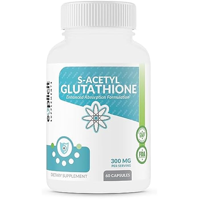 eXplicit Supplements S-Acetyl Glutathione SAG 300mg Per Dose, Acid-Resistant Caps, Made in The USA - 60 Capsules - Image 1