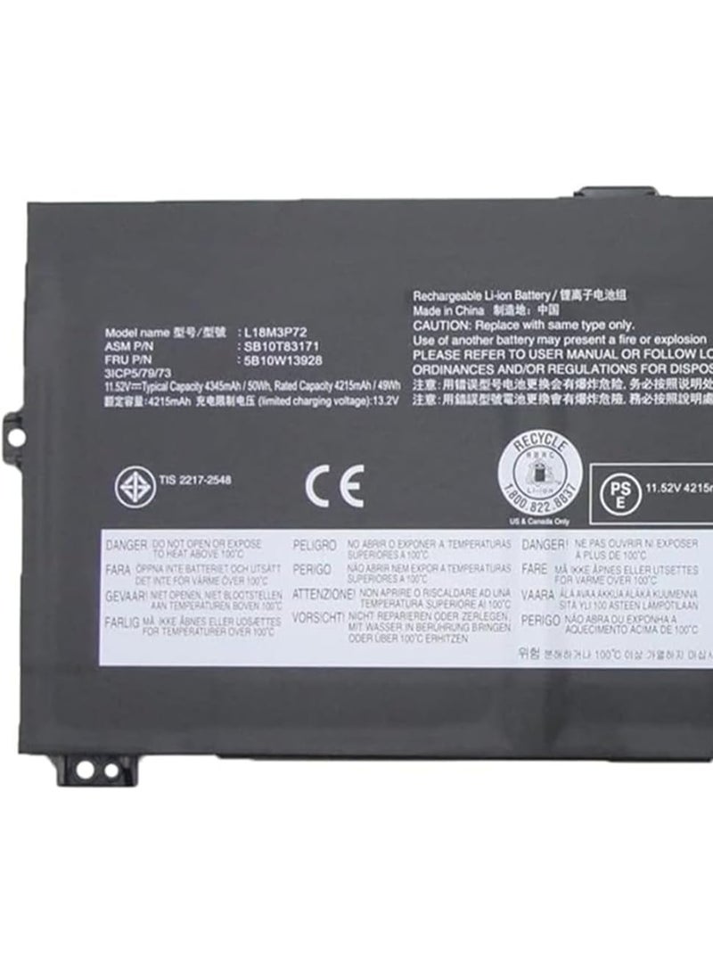 Terabyte REPLACEMENT L18M3P72 L18L3P72 Battery Compatible for X13 Yoga 1st Gen X390 Yoga Series 02DL021 SB10K97659 5B10W13927 L18M3P72 02DL022 SB10K97660 51Wh - Image 2