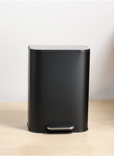 Stainless Steel Trash Bin 12L Black & Silver Anti-Fingerprint & Soft Close Lid