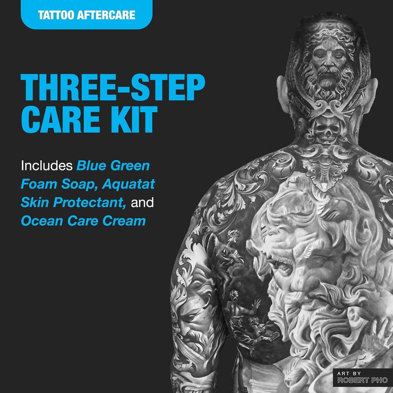 Global mainstream design picks Extreme Tattoo Care Complete Tattoo Aftercare Kit For Hard to Heal Tattoos, Including All Natural Moisturizing Blue Green Soap, Healing Aquatat Ointment, & Moisturizing Care Cream Simple practical structure - Image 4