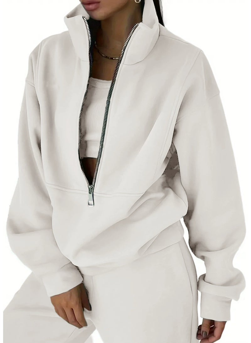 general Himosyber Women Sweatsuits Half Zip Fleece Sweatshirt and Pant 2 Piece Joggers Set Tracksuit - Image 1