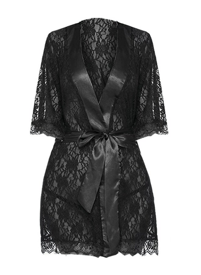 MARGOUN MARGOUN Women's Lace Kimono Robe Babydoll Lingerie Mesh Nightgown W396 - Image 1