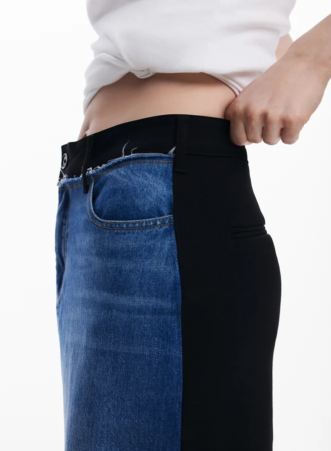 DESIGUAL Two-Tone Skirt
