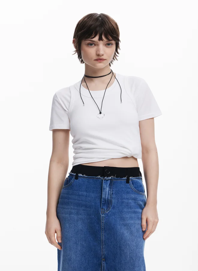 DESIGUAL Two-Tone Skirt