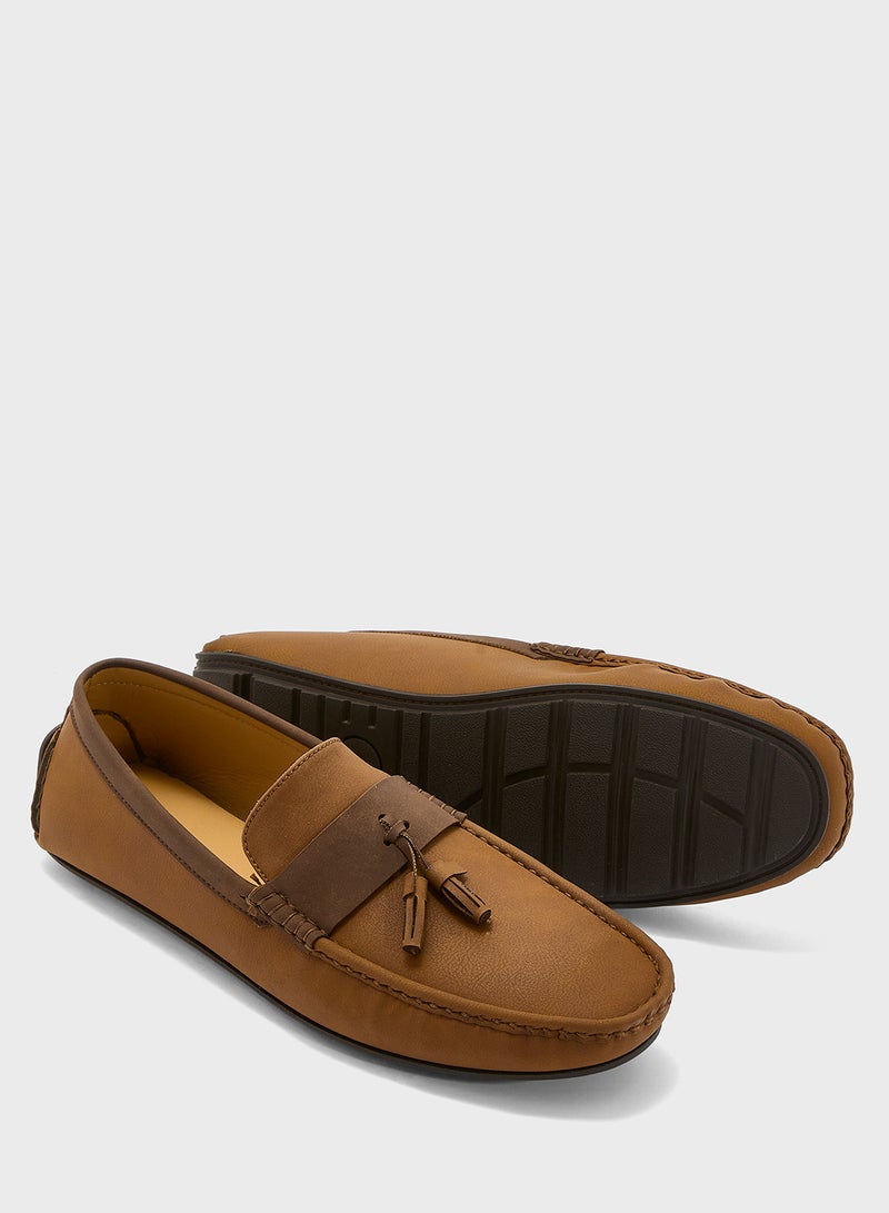 Robert Wood Tassel Detail Nubuck Loafers  - Image 3