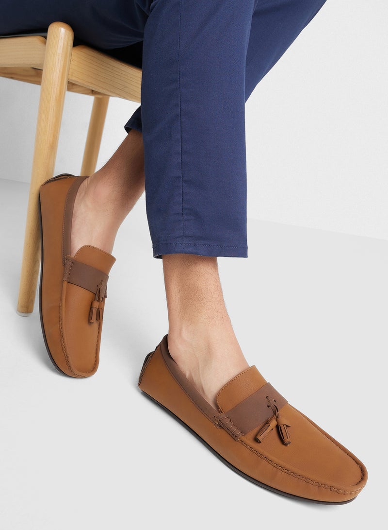 Robert Wood Tassel Detail Nubuck Loafers  - Image 5