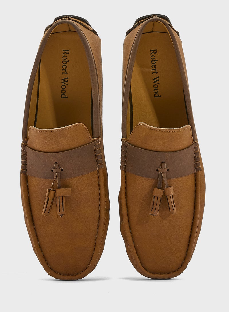 Robert Wood Tassel Detail Nubuck Loafers  - Image 4