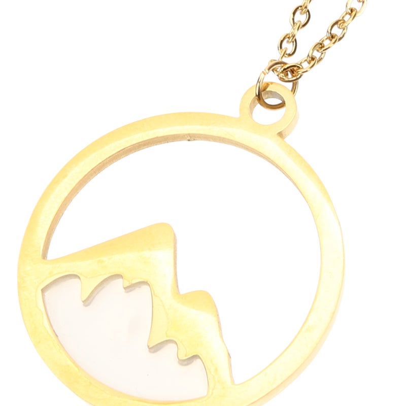 2pcs Stainless Steel Necklace Mountain Pendant Necklace Simple Necklace For Women - Image 3