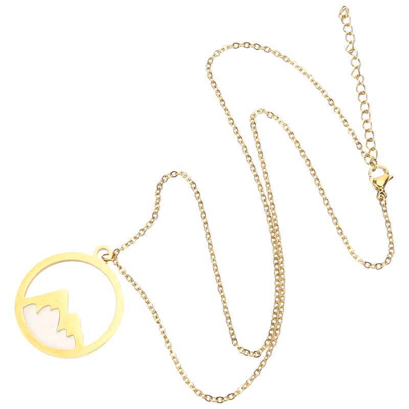 2pcs Stainless Steel Necklace Mountain Pendant Necklace Simple Necklace For Women - Image 1