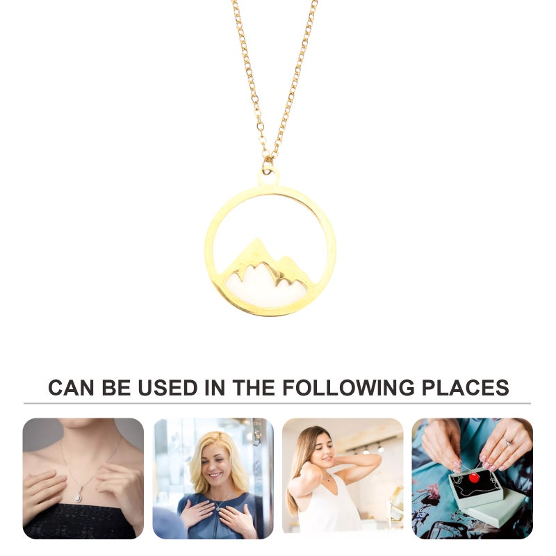 2pcs Stainless Steel Necklace Mountain Pendant Necklace Simple Necklace For Women - Image 2
