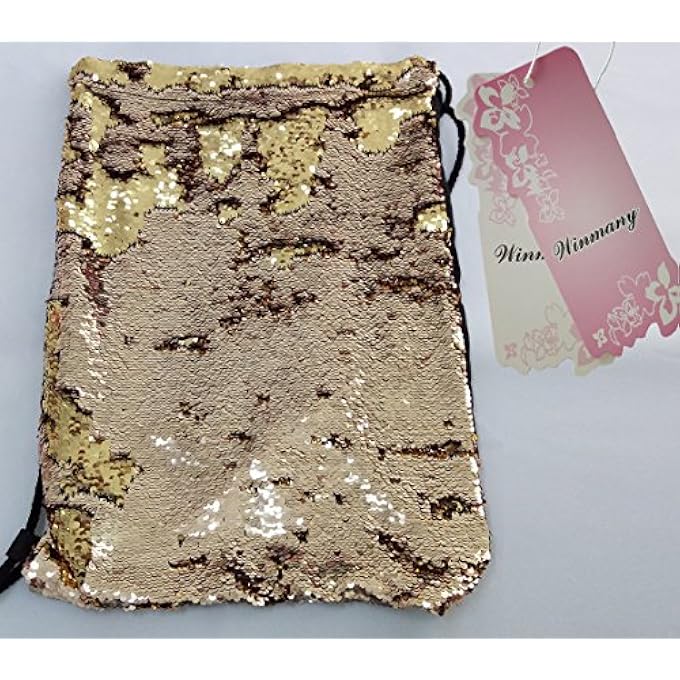 Winmany Mermaid Sequin Drawstring Backpack Glittering Outdoor Shoulder Bag Magic Reversible Glitter Drawstring Backpack Fashion Bling Shining Bag Sports Backpack Bag - Image 3