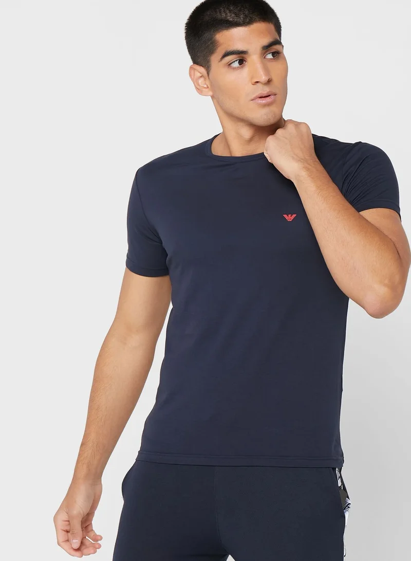 EMPORIO ARMANI 2 Pack Chest Logo Crew Neck T-Shirt