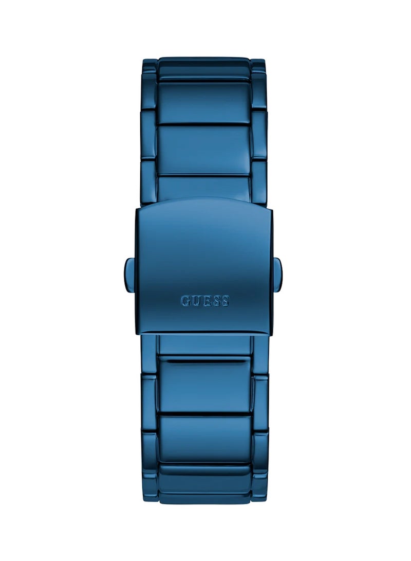 GUESS Mens Analog Quartz Blue Tone Case Stainless Steel Watch GW0387G4 - 43mm - Image 4