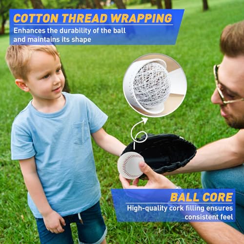 Gracfulcub Baseball Ball, Official Game Baseballs for Youth and Adult Baseball Players Training, Official Size and Weight Suitable for Batting Fielding Hitting Pitching Practice (Hard Ball 2pc) - Image 4