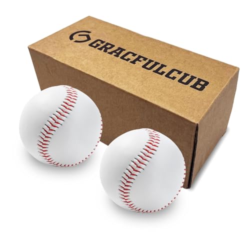 Gracfulcub Baseball Ball, Official Game Baseballs for Youth and Adult Baseball Players Training, Official Size and Weight Suitable for Batting Fielding Hitting Pitching Practice (Hard Ball 2pc) - Image 1