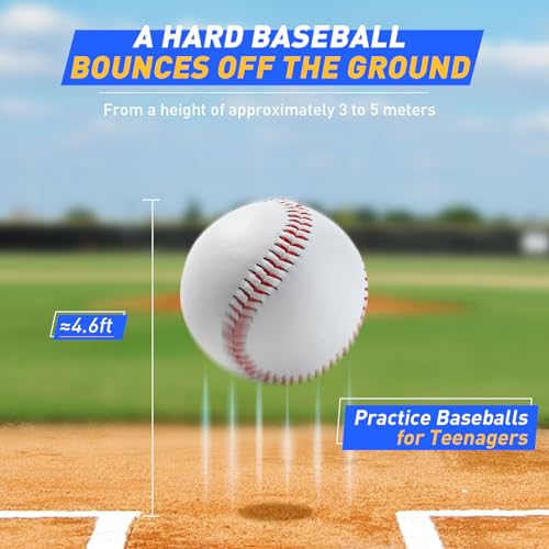 Gracfulcub Baseball Ball, Official Game Baseballs for Youth and Adult Baseball Players Training, Official Size and Weight Suitable for Batting Fielding Hitting Pitching Practice (Hard Ball 2pc) - Image 2