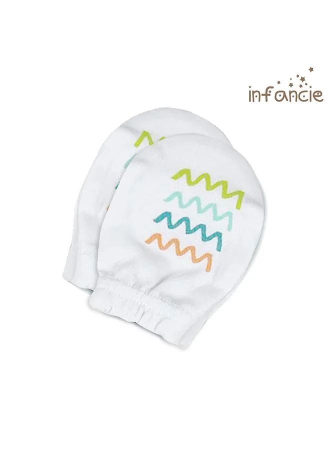 infancie Pack of 2- Printed Cotton Baby Mittens