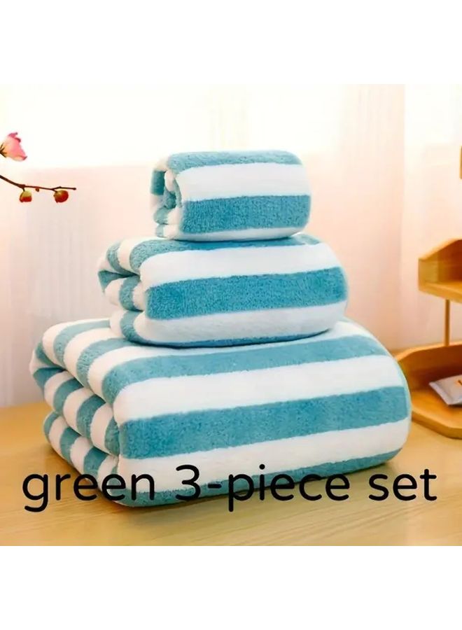 Green Ultra Soft Bath Towel Set Super Absorbent Microfiber Includes Hand Towel - Image 5