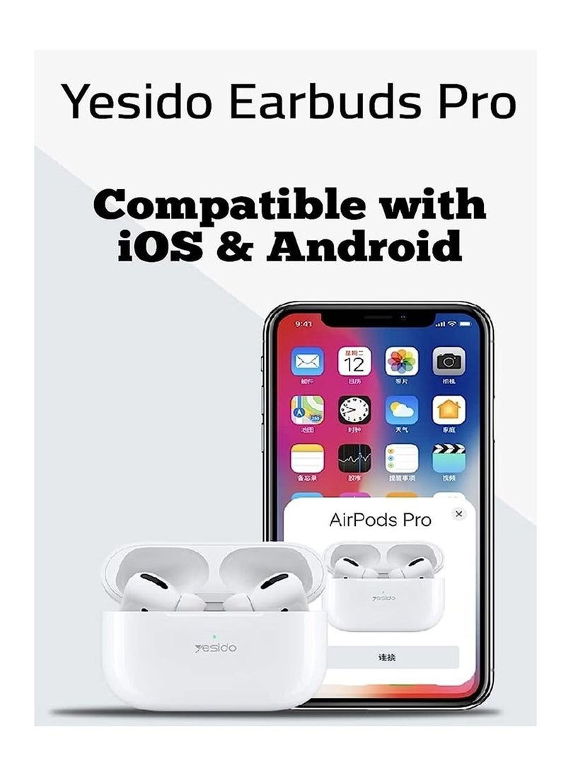Yesido - Yesido TWS06 Earbuds Pro With HD Microphone and Noise Cancelation Compatible With iPhone 14 Pro Max - Image 1