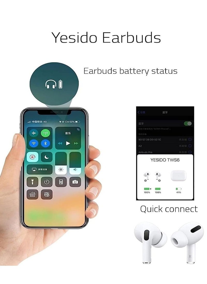 Yesido - Yesido TWS06 Earbuds Pro With HD Microphone and Noise Cancelation Compatible With iPhone 14 Pro Max - Image 1